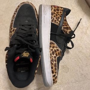 Nike men's leopard Air Force 1s, size 10.5